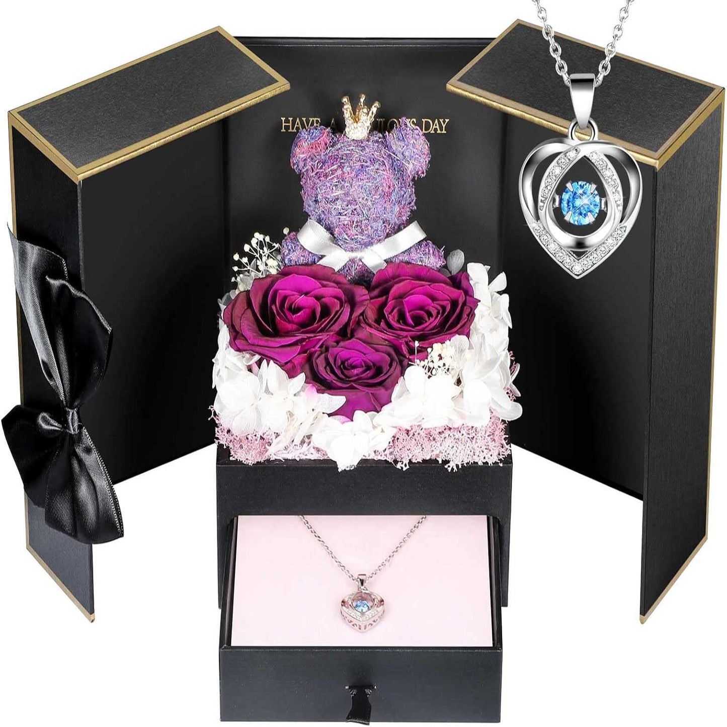 Jewelry Box Rose Gift Necklace Women's Presentation