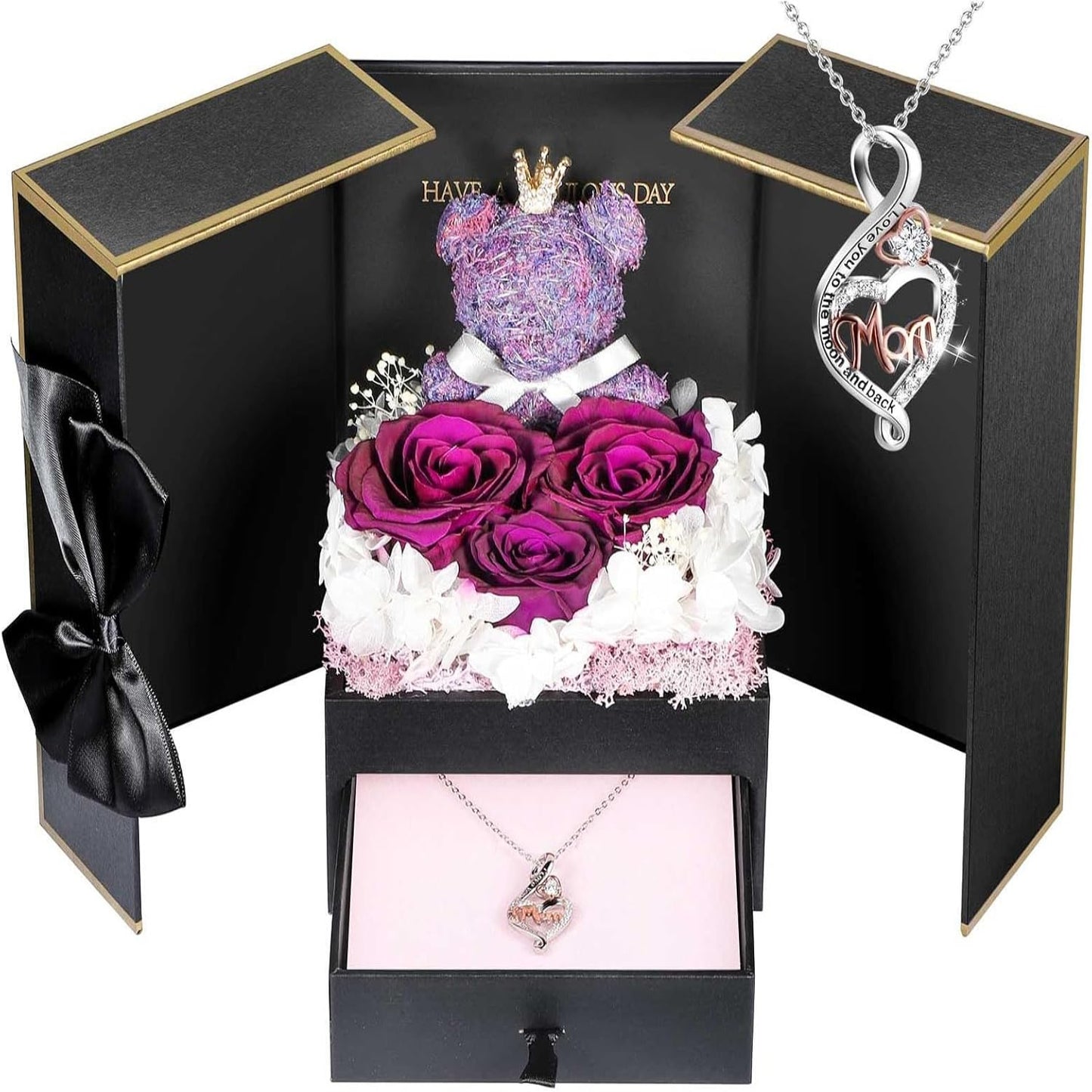 Jewelry Box Rose Gift Necklace Women's Presentation