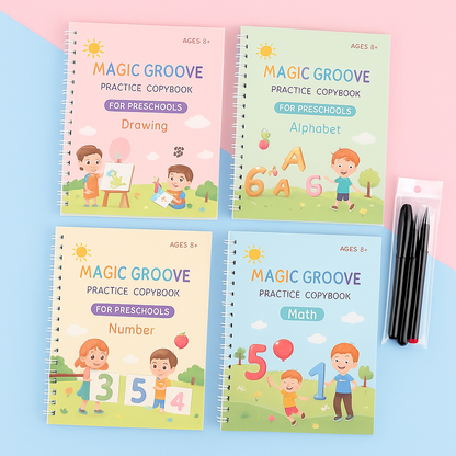 Quaderno di esercizi per bambini per imparare a scrivere, set magico per la scuola materna