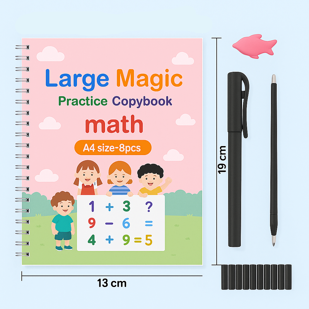 Quaderno di esercizi per bambini per imparare a scrivere, set magico per la scuola materna