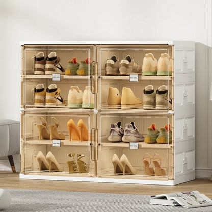 Stackable Shoe Cabinet Transparent Plastic Shoe Storage