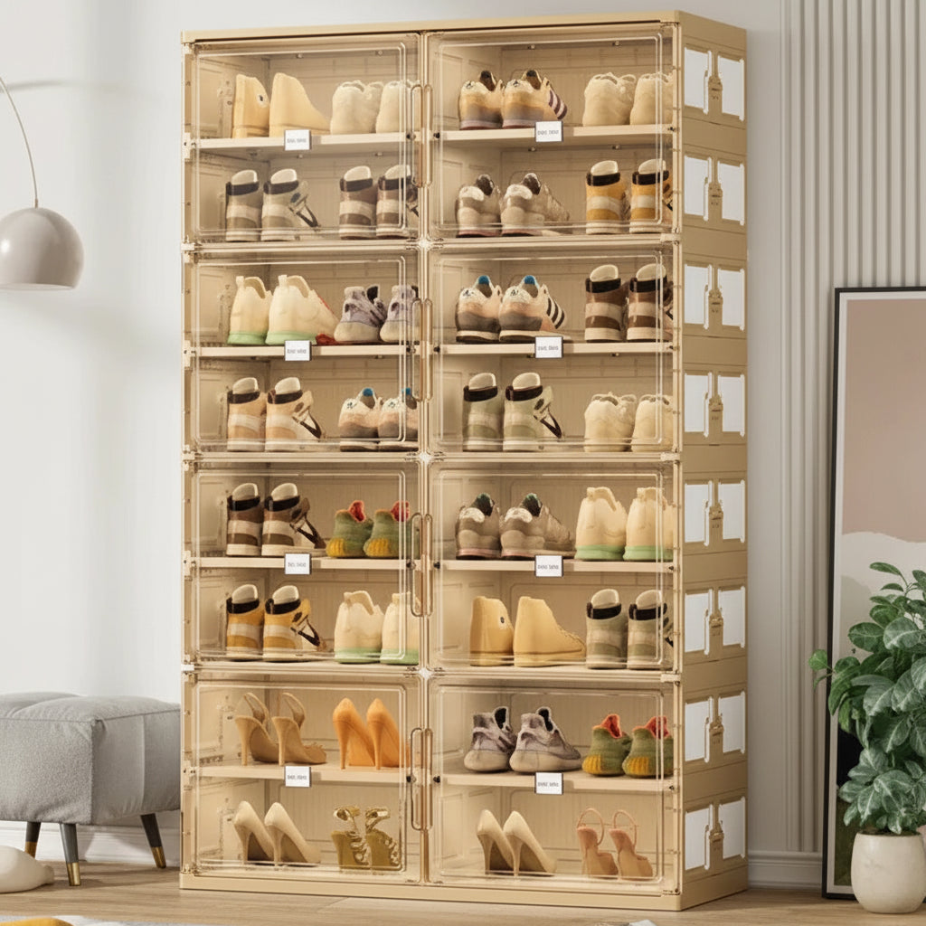 Stackable Shoe Cabinet Transparent Plastic Shoe Storage