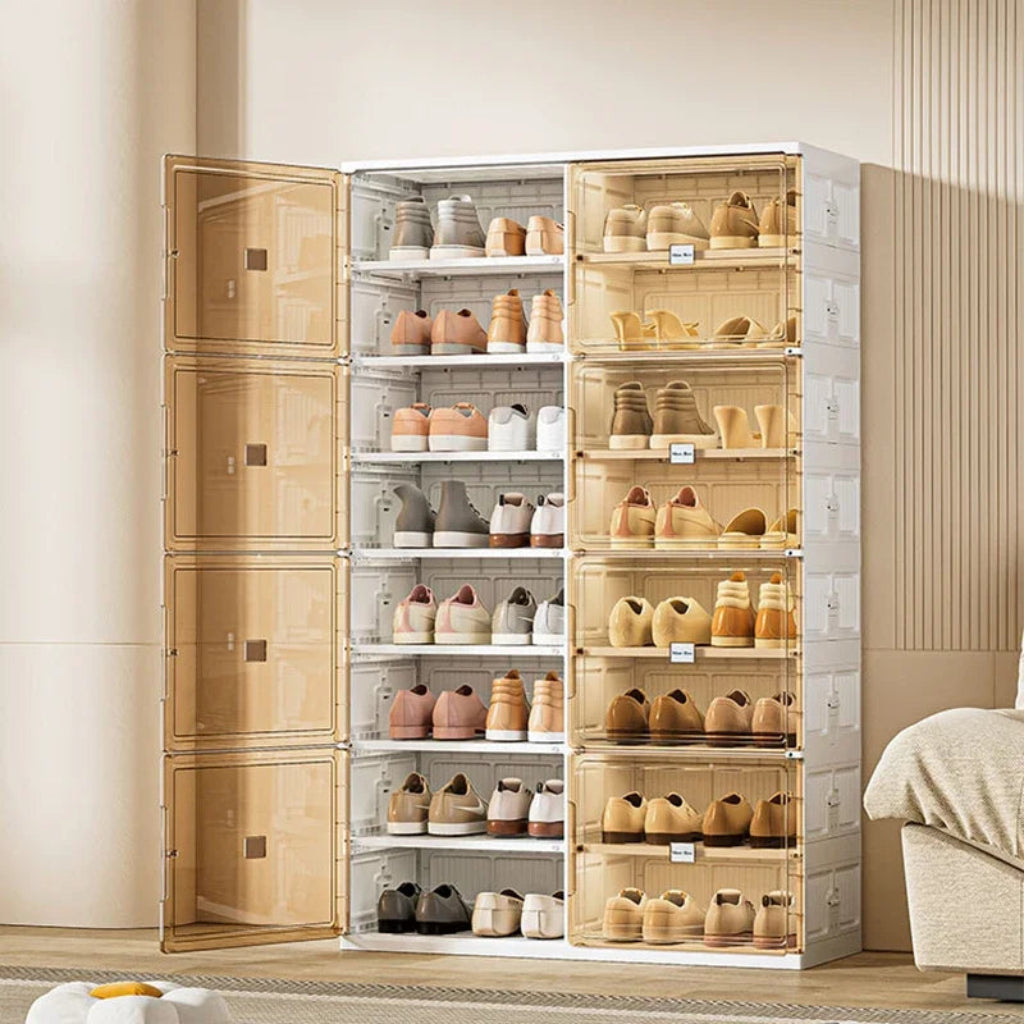 Stackable Shoe Cabinet Transparent Plastic Shoe Storage