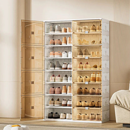 Stackable Shoe Cabinet Transparent Plastic Shoe Storage