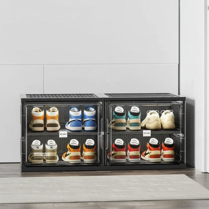 Stackable Shoe Cabinet Transparent Plastic Shoe Storage