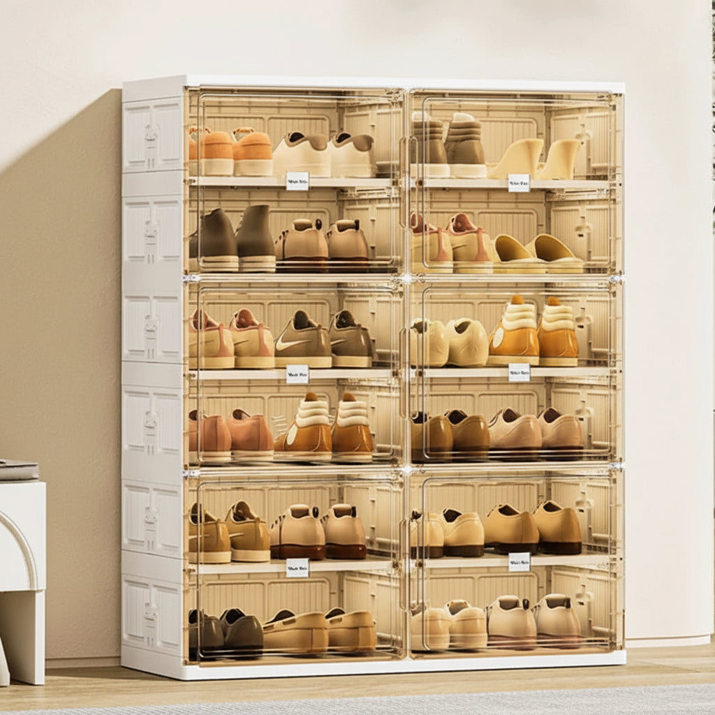 Stackable Shoe Cabinet Transparent Plastic Shoe Storage