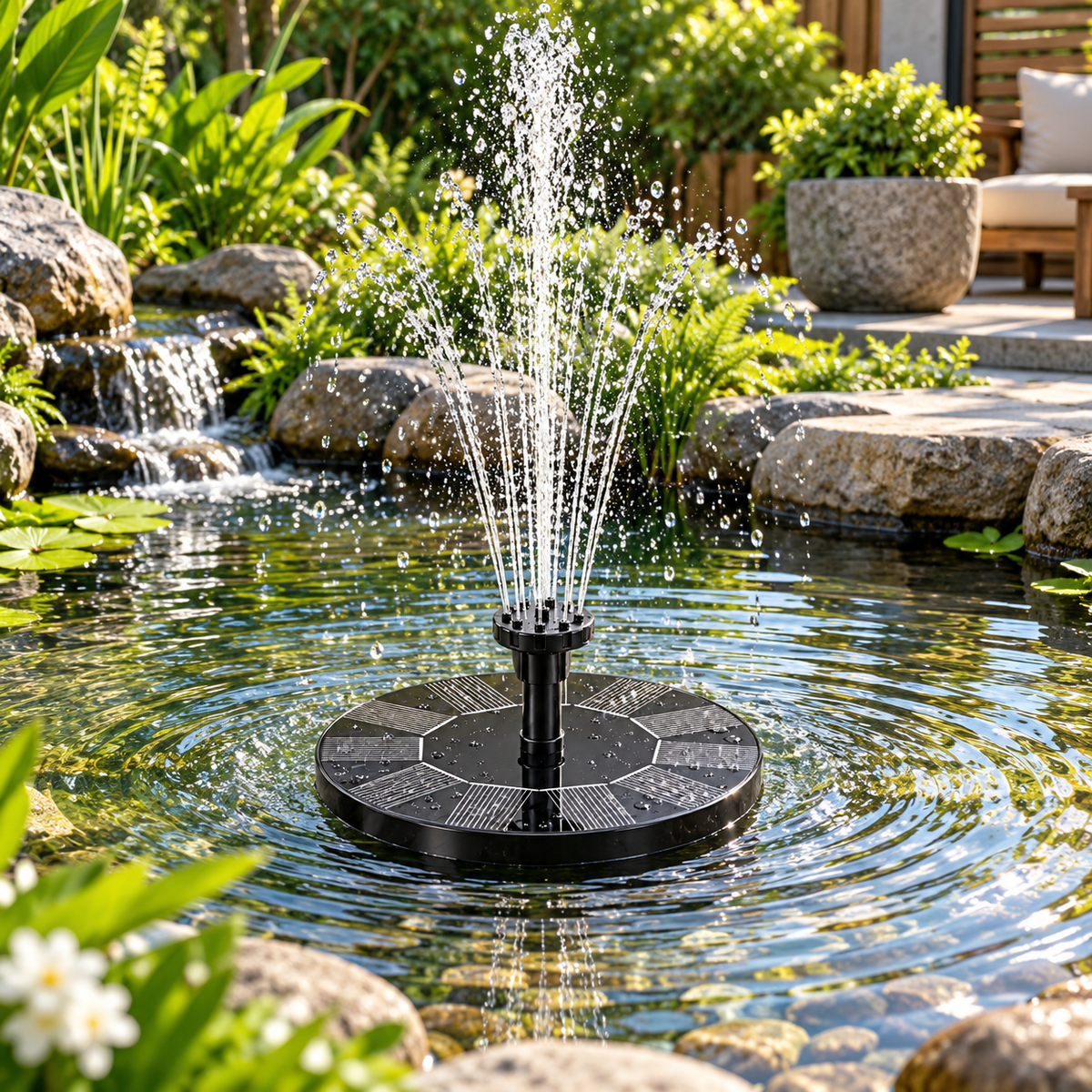 Schwimmende Solarbrunnenpumpe Solarbrunnen Düsen Garten