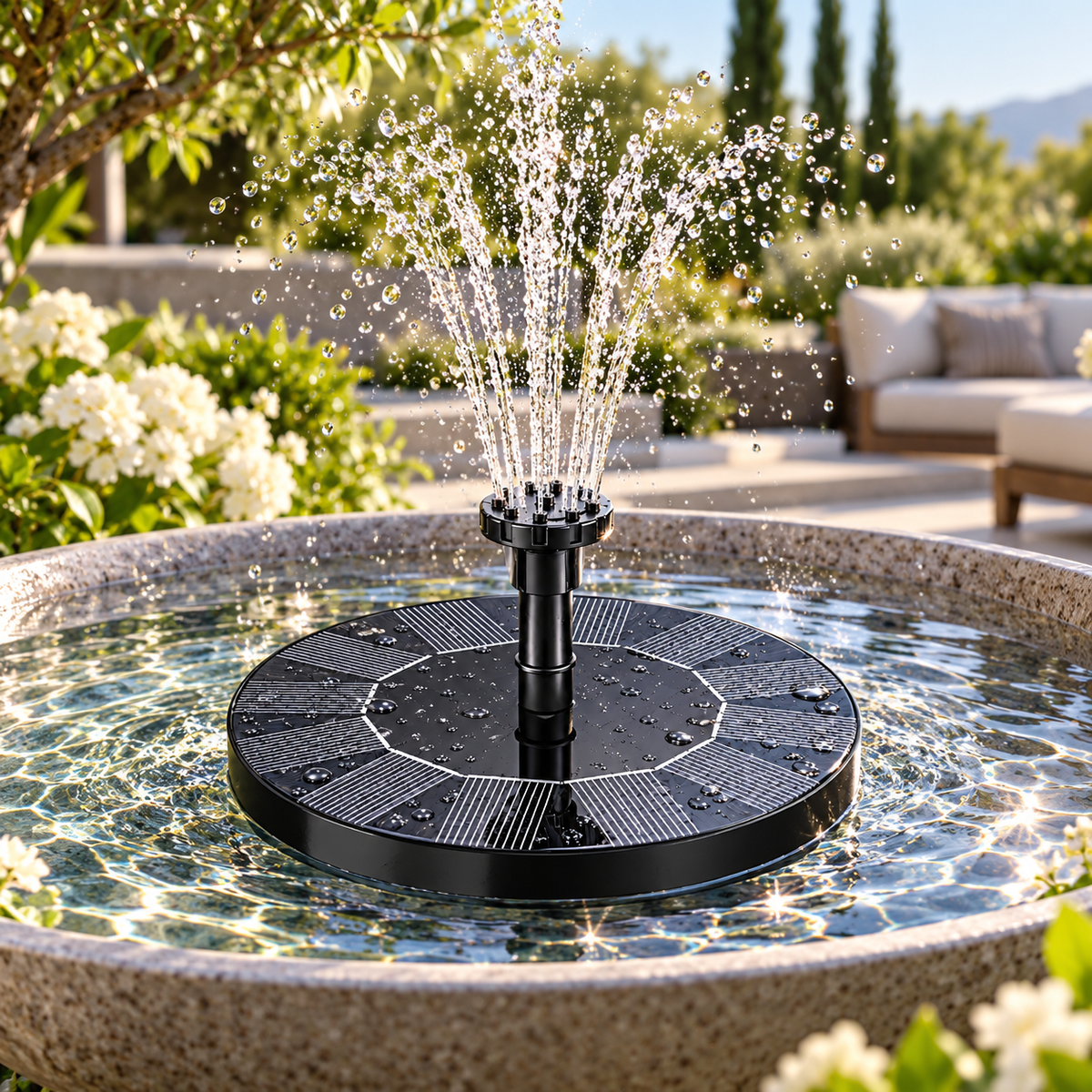 Schwimmende Solarbrunnenpumpe Solarbrunnen Düsen Garten