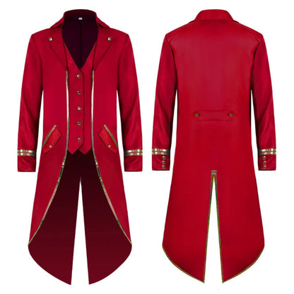 Costume Halloween Homme Queue-de-pie Manteau Long Vintage Redingote