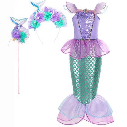 Halloween Costumes Mermaid Glitter Outfit Kids