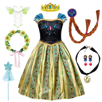 Déguisement de princesse Halloween avec robe à manches bouffantes et ensemble d'accessoires