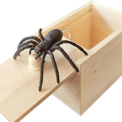 Halloween Decoration Spider Prank Wooden Box Surprise Figure