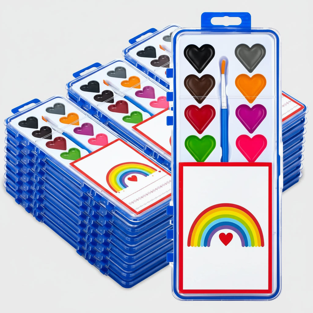 Set Educational Toy Watercolor Paints Compact Portable Paint Box