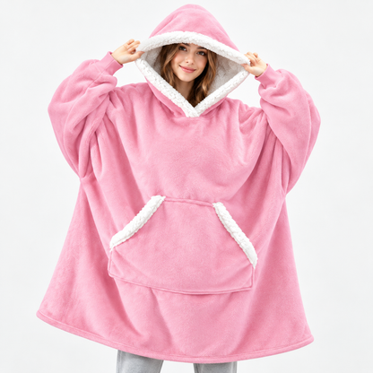 Sherpa Gefüttert Hoodie Oversized Decke Kapuze Tasche