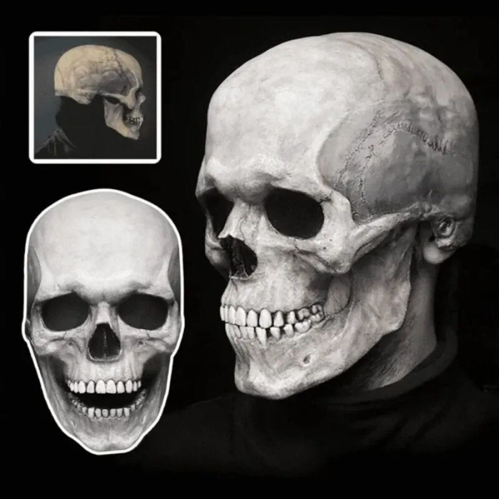 Realistic Latex Skull Mask with Movable Jaw