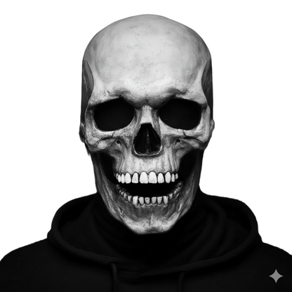 Realistic Latex Skull Mask with Movable Jaw