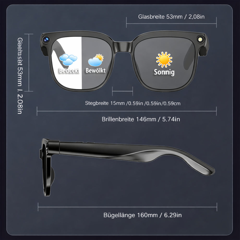 Lunettes intelligentes caméra vidéo audio enregistrement