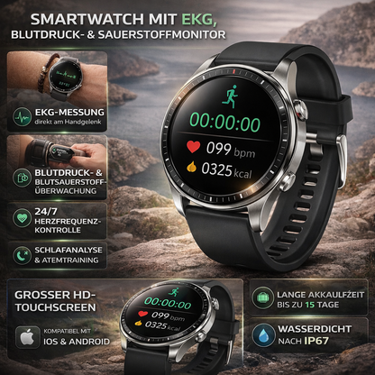 Smartwatch ECG Heart Rate Blood Oxygen Fitness Tracker