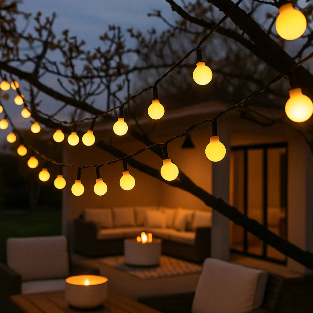 Guirlande solaire LED pour jardin, extérieure, résistante aux intempéries