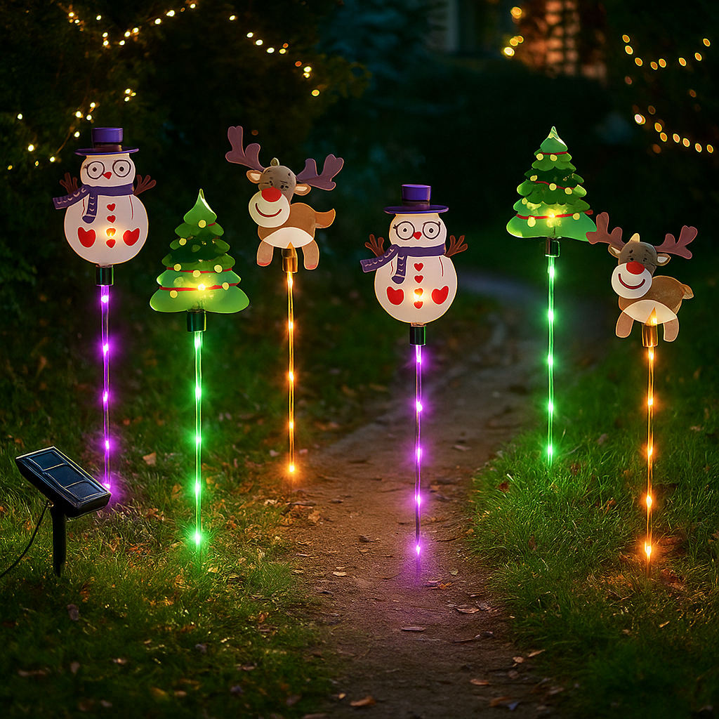 Solar Weihnachtsbeleuchtung Außen LED Licht Deko Gartenfigur