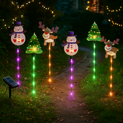 Solar Weihnachtsbeleuchtung Außen LED Licht Deko Gartenfigur