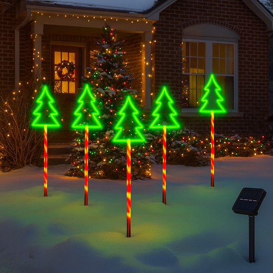 Solar Lights Christmas Decoration Garden Light Sticks Plastic Set
