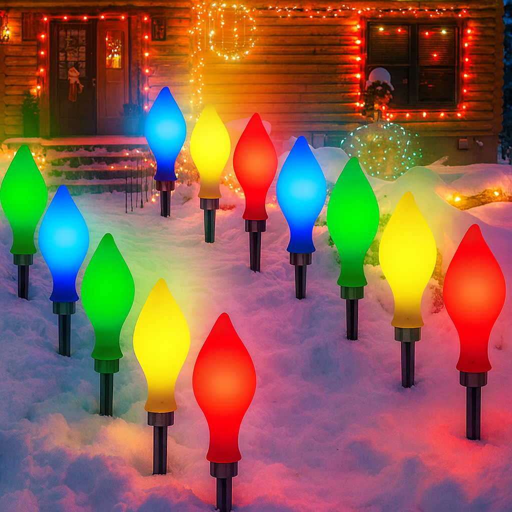 Solar Lights Christmas Decoration Garden Light Plastic Set