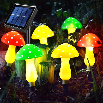 Solar Lights Christmas Light Garden Mushroom Decoration Plastic Set