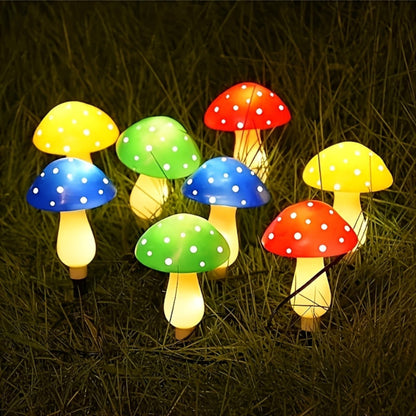Solar Lights Christmas Light Garden Mushroom Decoration Plastic Set