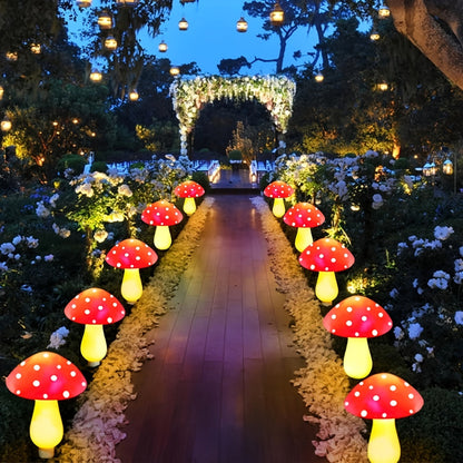 Solar Lights Christmas Light Garden Mushroom Decoration Plastic Set