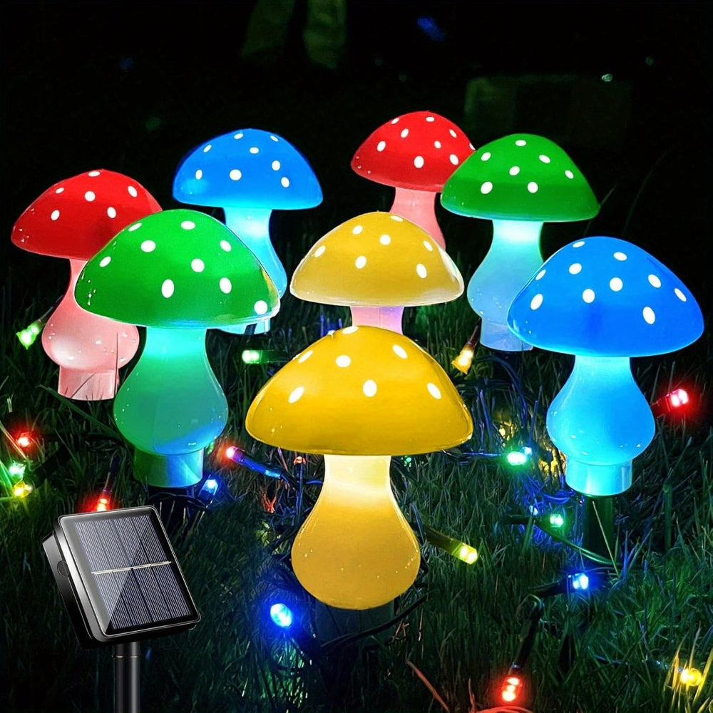 Solar Lights Christmas Light Garden Mushroom Decoration Plastic Set