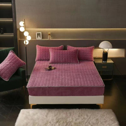 Drap-housse velours housse de matelas antidérapante douce confort de sommeil