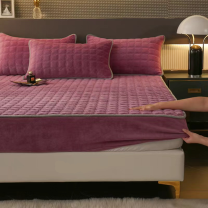 Drap-housse velours housse de matelas antidérapante douce confort de sommeil