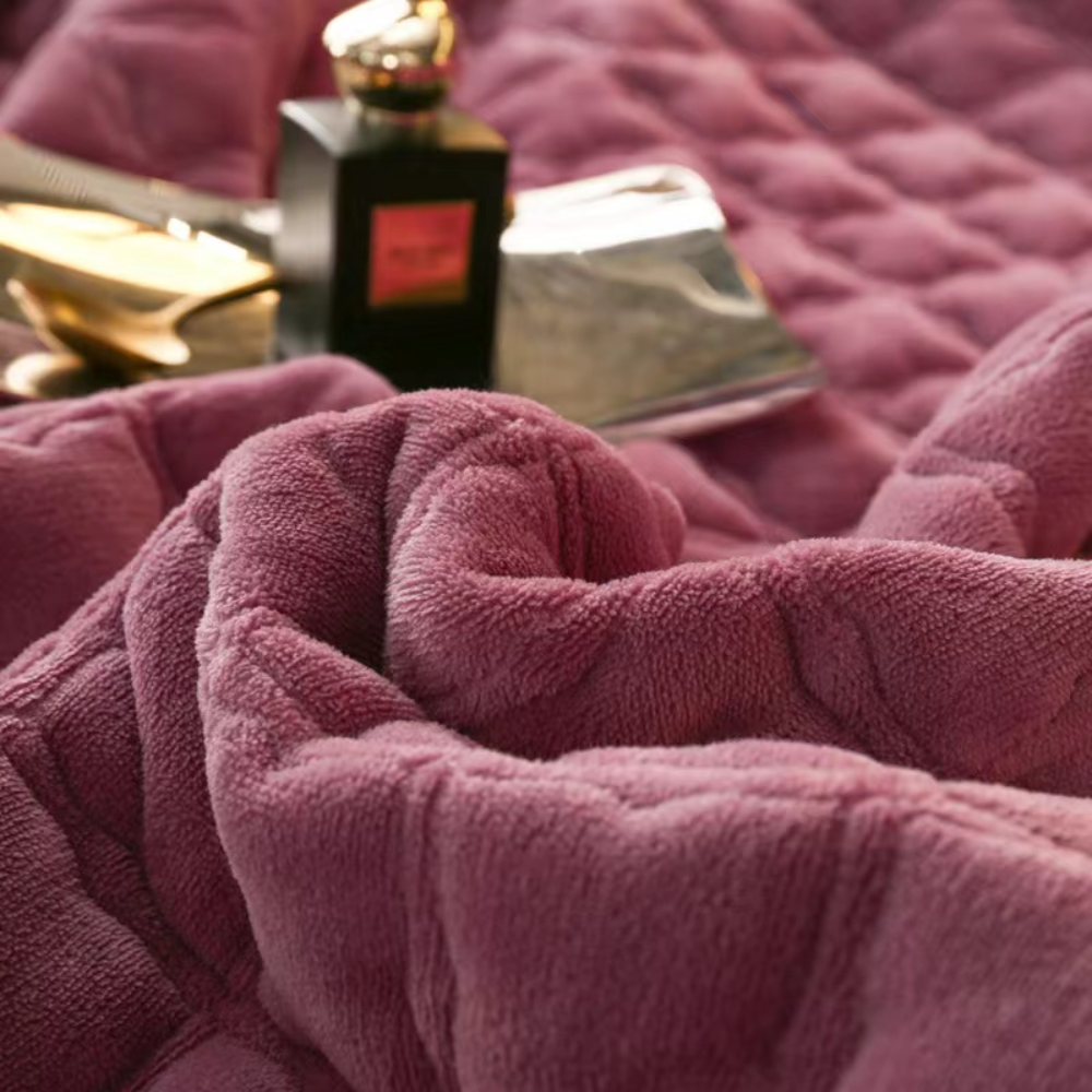 Drap-housse velours housse de matelas antidérapante douce confort de sommeil