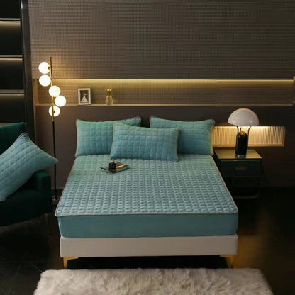 Drap-housse velours housse de matelas antidérapante douce confort de sommeil