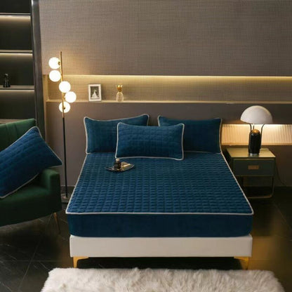 Drap-housse velours housse de matelas antidérapante douce confort de sommeil