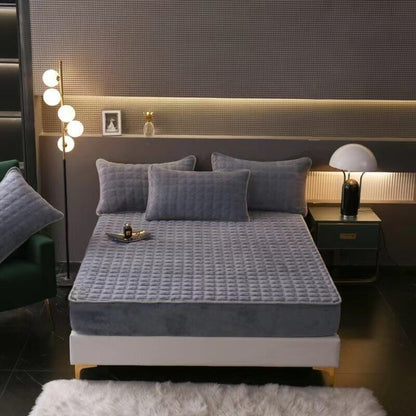 Drap-housse velours housse de matelas antidérapante douce confort de sommeil