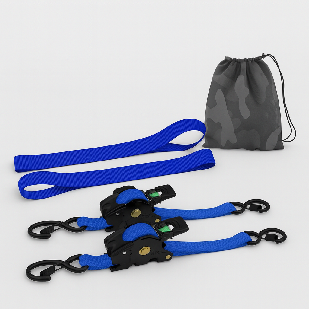 Straps Heavy Duty Automatic Ratchet Tie Down Set