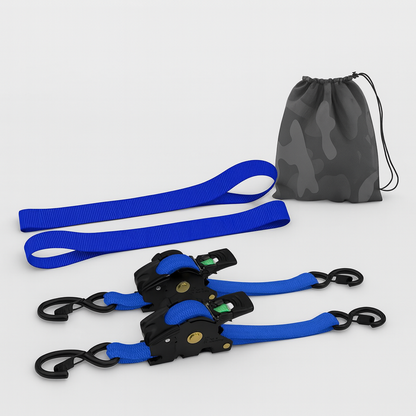 Straps Heavy Duty Automatic Ratchet Tie Down Set