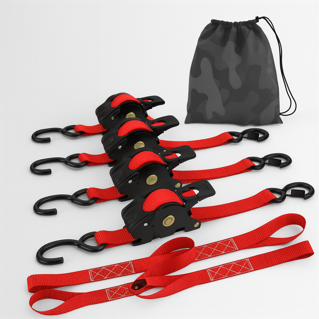 Straps Heavy Duty Automatic Ratchet Tie Down Set