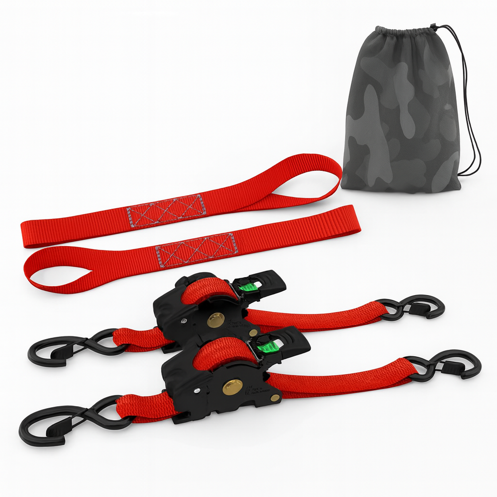 Straps Heavy Duty Automatic Ratchet Tie Down Set
