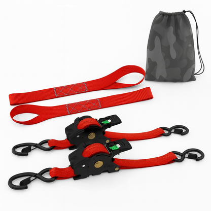 Straps Heavy Duty Automatic Ratchet Tie Down Set