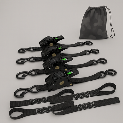 Straps Heavy Duty Automatic Ratchet Tie Down Set