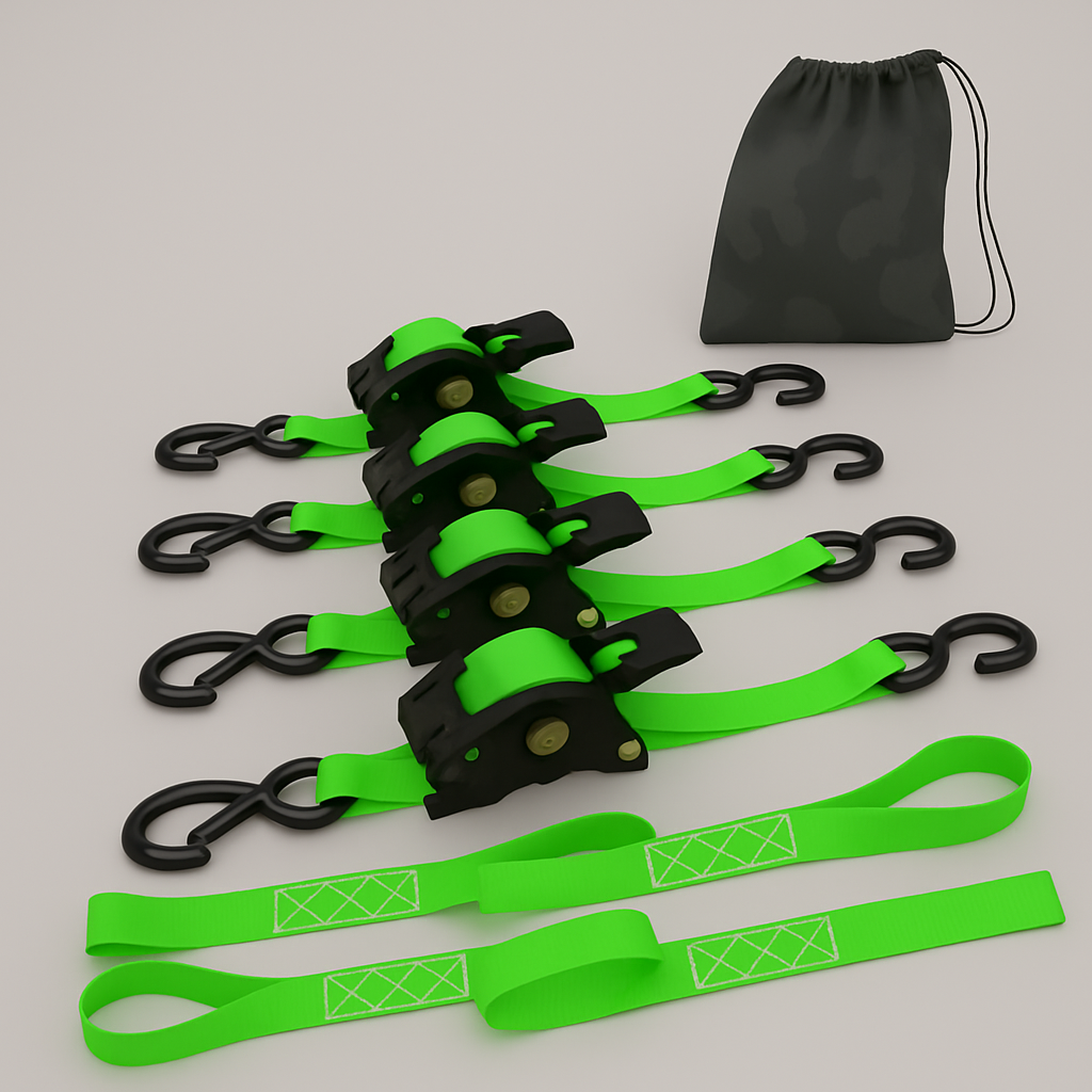 Straps Heavy Duty Automatic Ratchet Tie Down Set