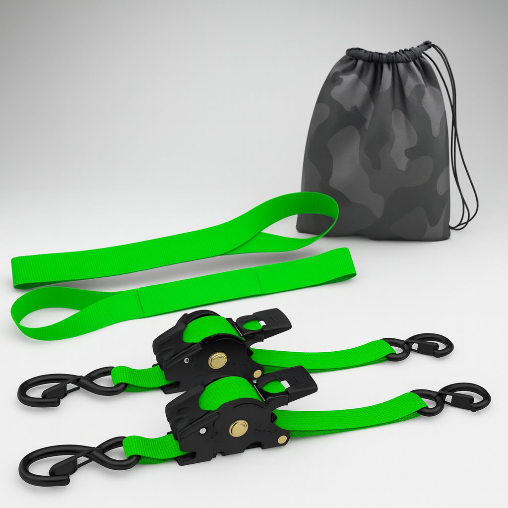 Straps Heavy Duty Automatic Ratchet Tie Down Set