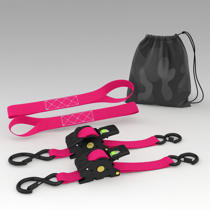Straps Heavy Duty Automatic Ratchet Tie Down Set