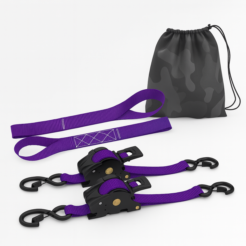 Straps Heavy Duty Automatic Ratchet Tie Down Set