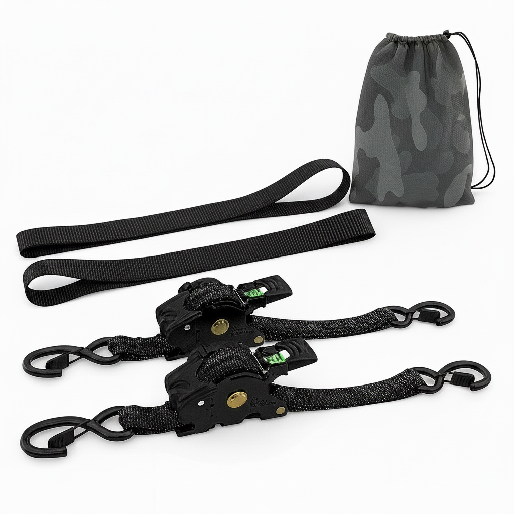 Straps Heavy Duty Automatic Ratchet Tie Down Set
