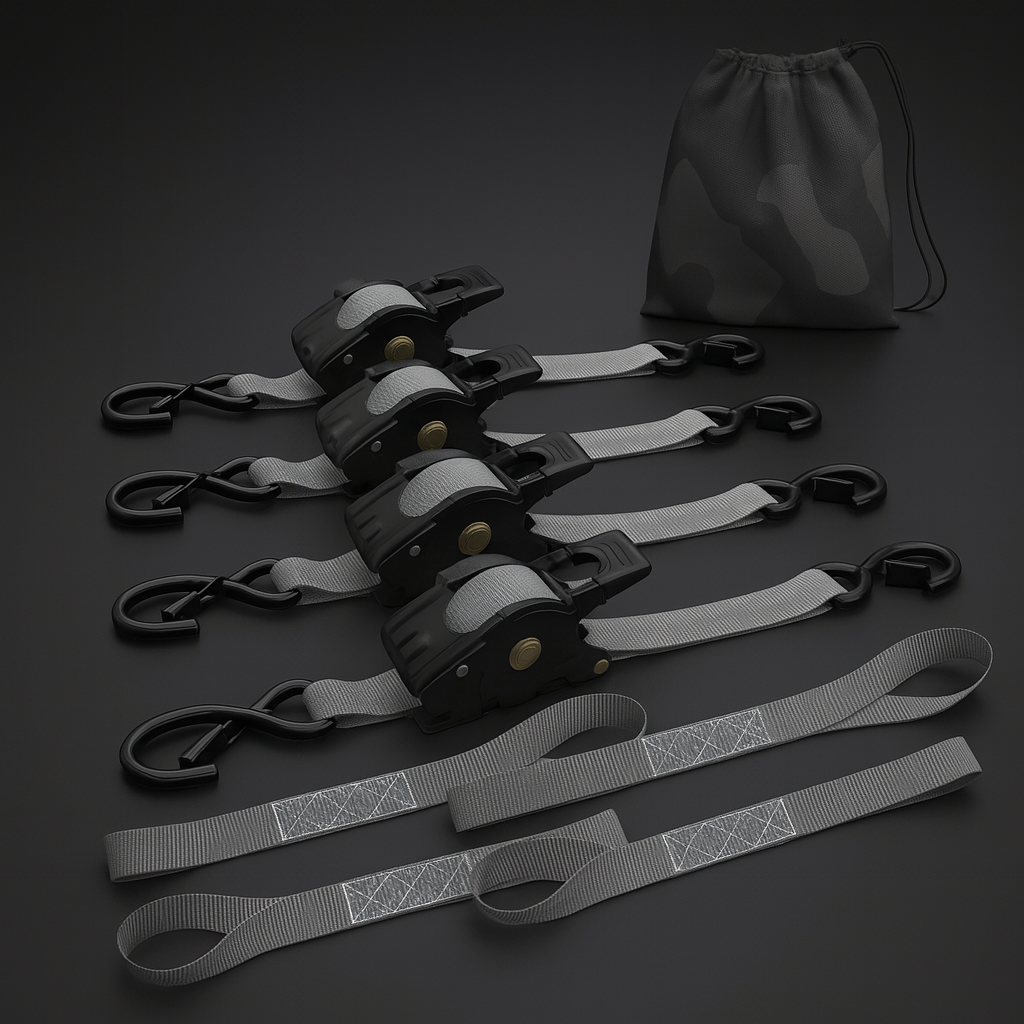 Straps Heavy Duty Automatic Ratchet Tie Down Set