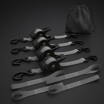 Straps Heavy Duty Automatic Ratchet Tie Down Set